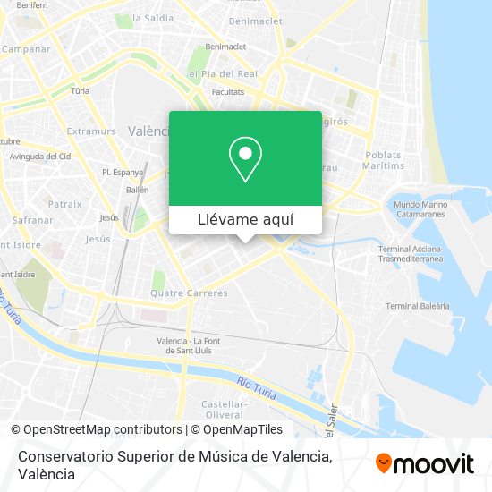 Mapa Conservatorio Superior de Música de Valencia