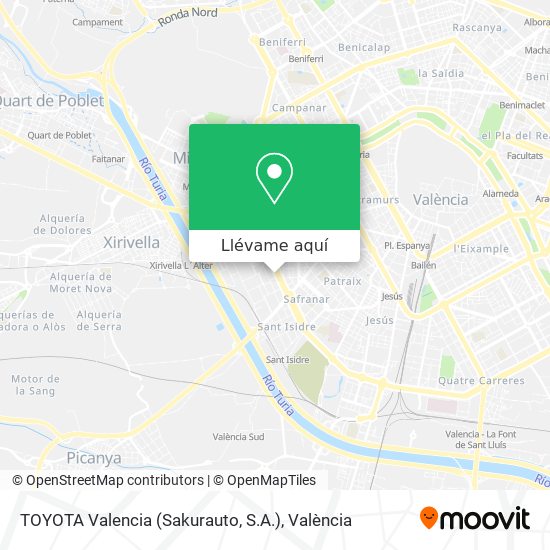 Mapa TOYOTA Valencia (Sakurauto, S.A.)