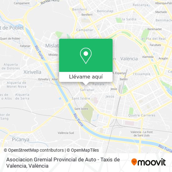 Mapa Asociacion Gremial Provincial de Auto - Taxis de Valencia