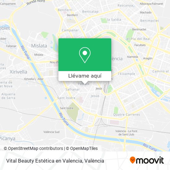 Mapa Vital Beauty Estética en Valencia