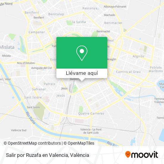 Mapa Salir por Ruzafa en Valencia