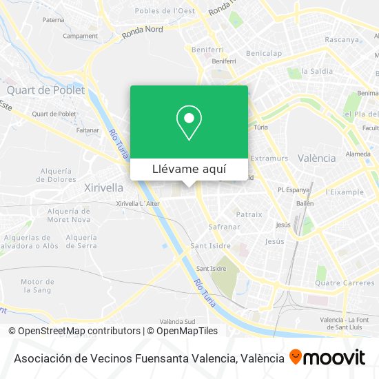 Mapa Asociación de Vecinos Fuensanta Valencia