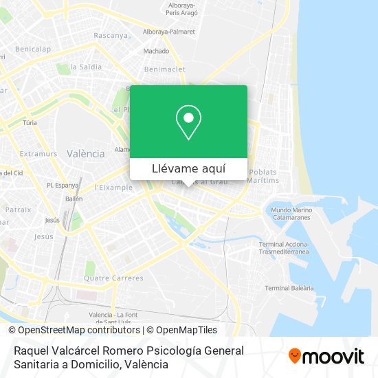Mapa Raquel Valcárcel Romero Psicología General Sanitaria a Domicilio