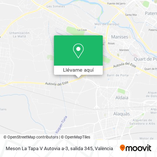 Mapa Meson La Tapa V Autovia a-3, salida 345