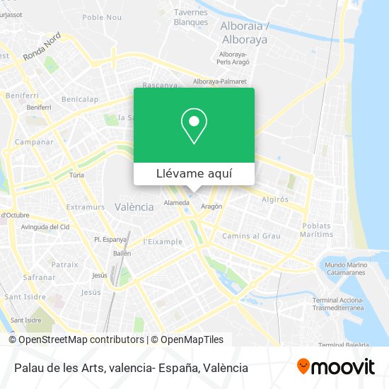 Mapa Palau de les Arts, valencia- España