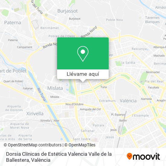 Mapa Dorsia Clínicas de Estética Valencia Valle de la Ballestera