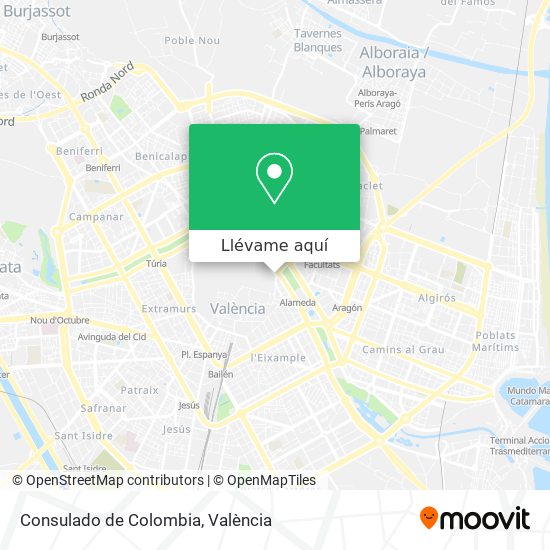 Mapa Consulado de Colombia