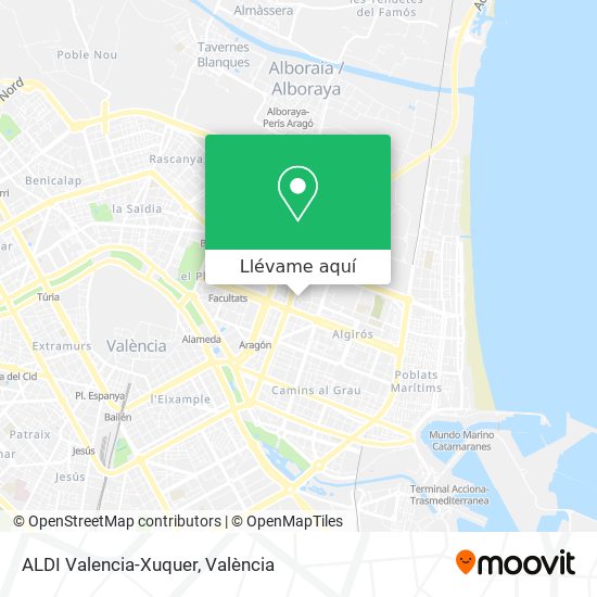 Mapa ALDI Valencia-Xuquer