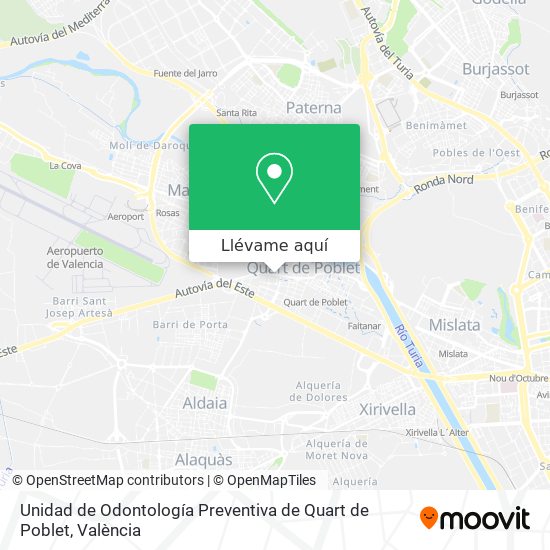 Mapa Unidad de Odontología Preventiva de Quart de Poblet