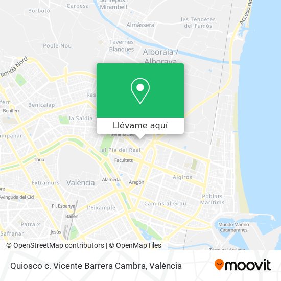 Mapa Quiosco c. Vicente Barrera Cambra