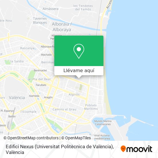 Mapa Edifici Nexus (Universitat Politècnica de València)
