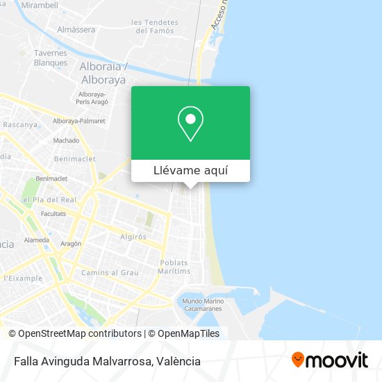 Mapa Falla Avinguda Malvarrosa