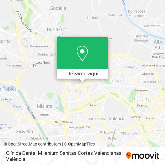 Mapa Clínica Dental Milenium Sanitas Cortes Valencianas