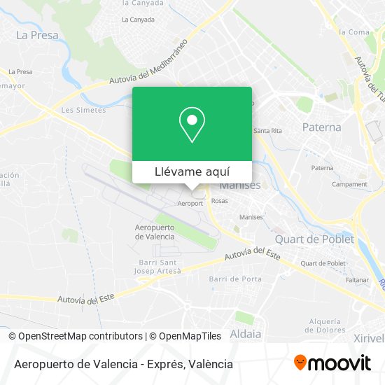 Mapa Aeropuerto de Valencia - Exprés