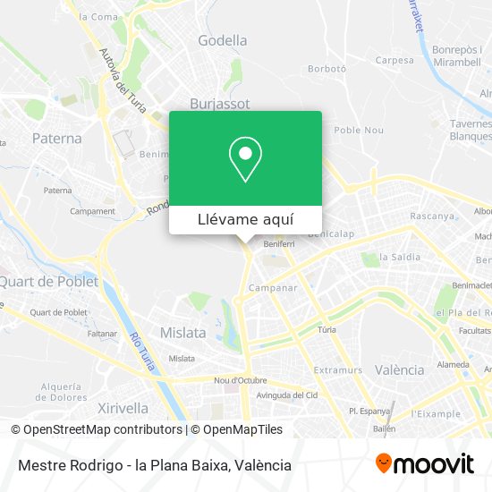 Mapa Mestre Rodrigo - la Plana Baixa