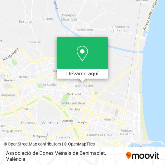 Mapa Associació de Dones Veïnals de Benimaclet