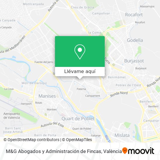 Mapa M&G Abogados y Administración de Fincas