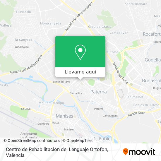 Mapa Centro de Rehabilitación del Lenguaje Ortofon