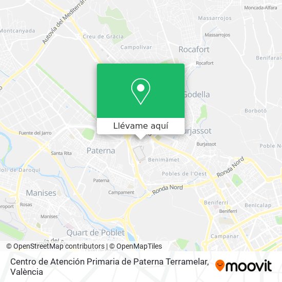 Mapa Centro de Atención Primaria de Paterna Terramelar