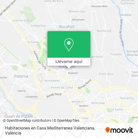 Mapa Habitaciones en Casa Mediterranea Valenciana