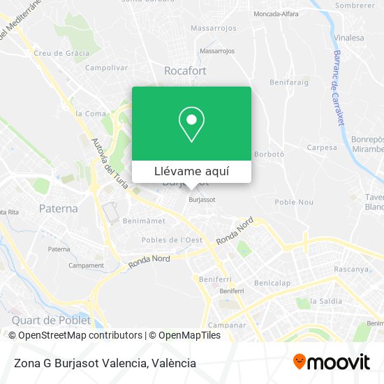 Mapa Zona G Burjasot Valencia