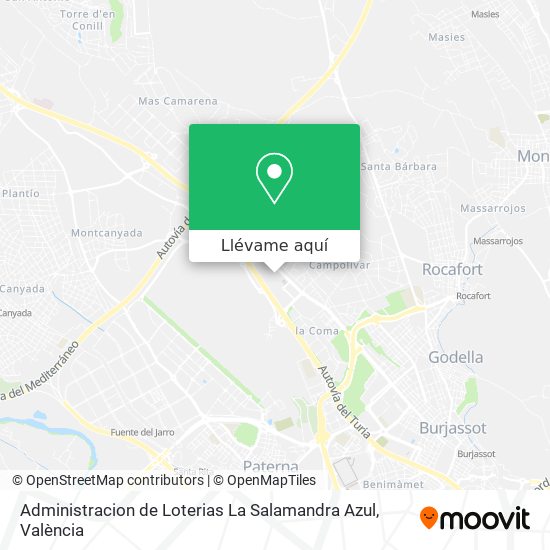 Mapa Administracion de Loterias La Salamandra Azul