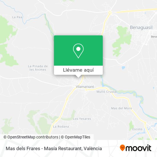Mapa Mas dels Frares - Masía Restaurant