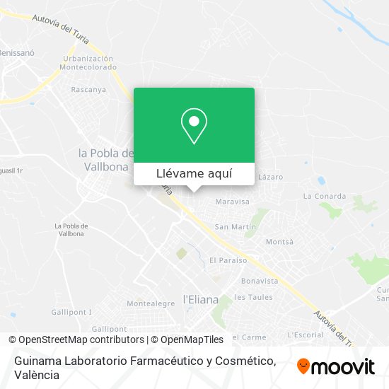 Mapa Guinama Laboratorio Farmacéutico y Cosmético
