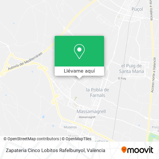 Mapa Zapateria Cinco Lobitos Rafelbunyol