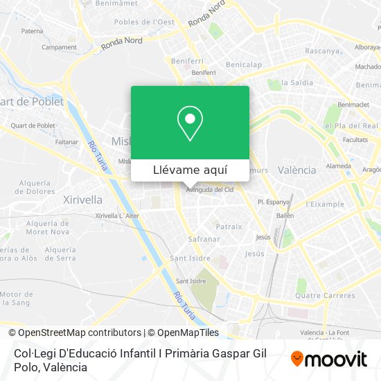 Mapa Col·Legi D'Educació Infantil I Primària Gaspar Gil Polo