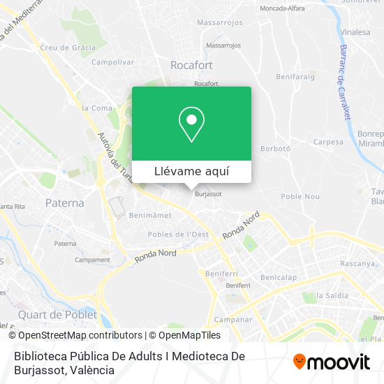 Mapa Biblioteca Pública De Adults I Medioteca De Burjassot
