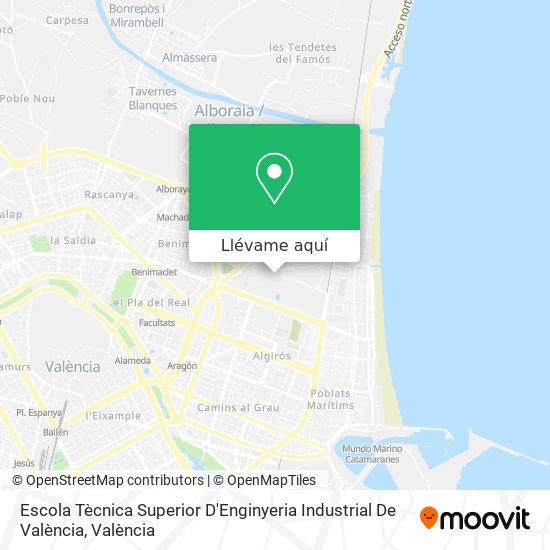 Mapa Escola Tècnica Superior D'Enginyeria Industrial De València