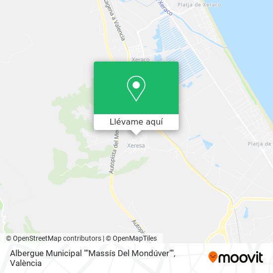 Mapa Albergue Municipal ""Massís Del Mondúver""