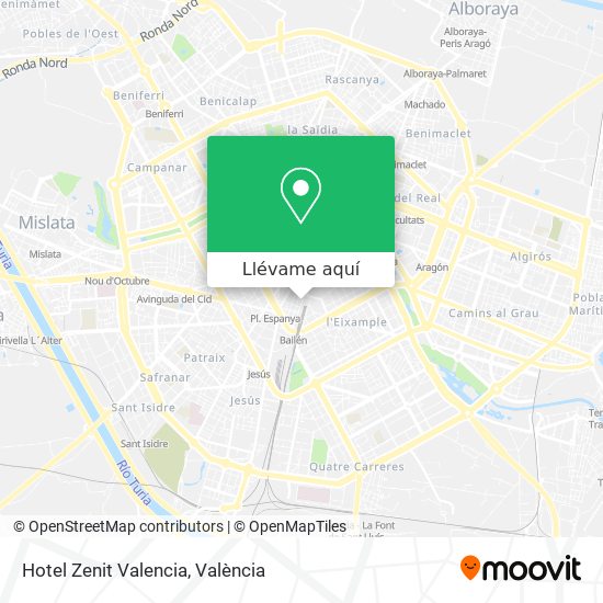 Mapa Hotel Zenit Valencia