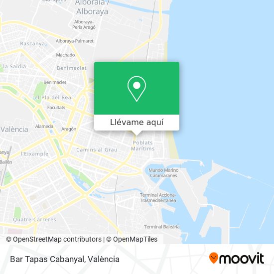 Mapa Bar Tapas Cabanyal