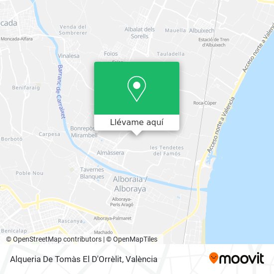 Mapa Alqueria De Tomàs El D'Orrèlit
