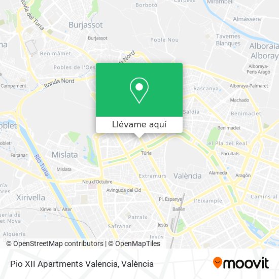 Mapa Pio XII Apartments Valencia