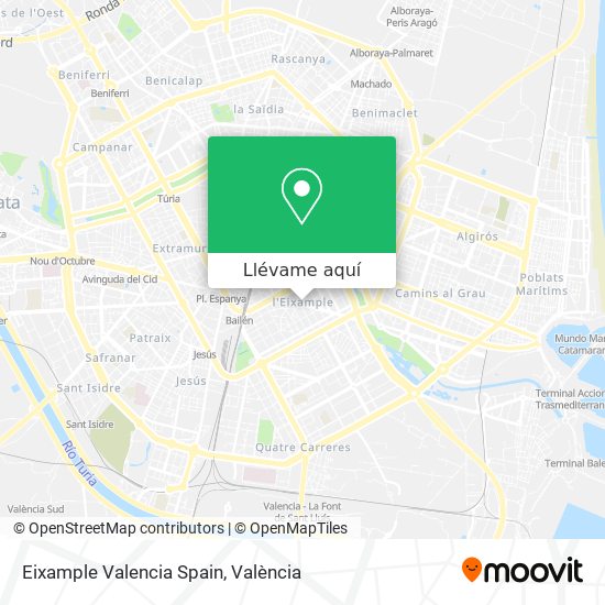 Mapa Eixample Valencia Spain