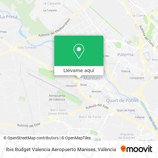 Mapa Ibis Budget Valencia Aeropuerto Manises