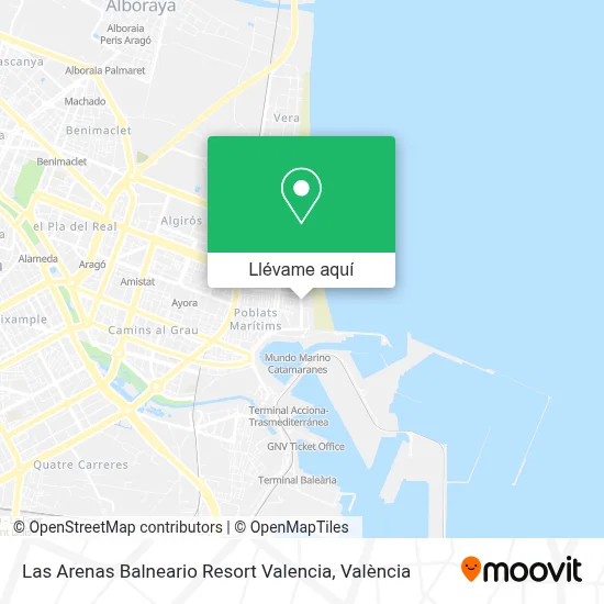 ¿Cómo llegar a Las Arenas Balneario Resort Valencia en Metrovalencia ...