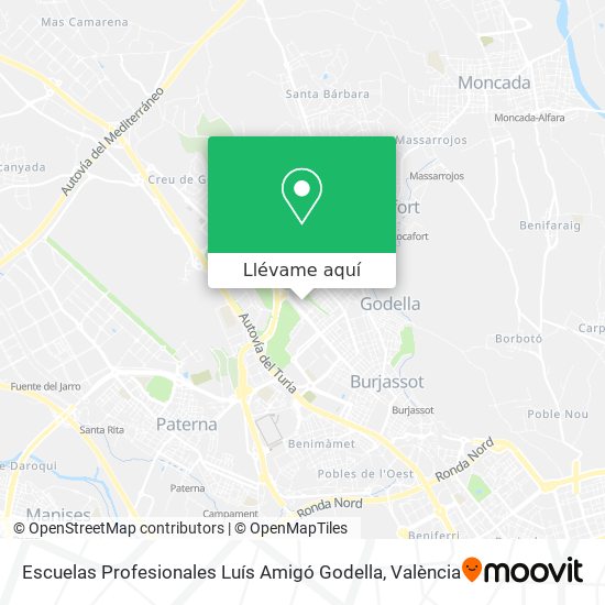 Mapa Escuelas Profesionales Luís Amigó Godella