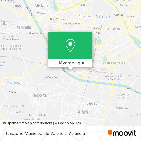 Mapa Tanatorio Municipal de Valencia