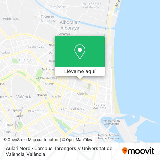 Mapa Aulari Nord - Campus Tarongers // Universitat de València