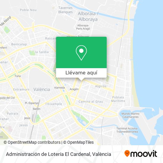 Mapa Administración de Lotería  El Cardenal