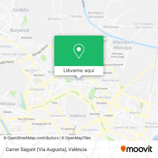 Mapa Carrer Sagunt (Via Augusta)