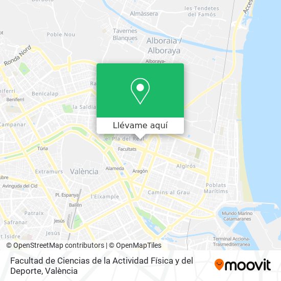 Mapa Facultad de Ciencias de la Actividad Física y del Deporte