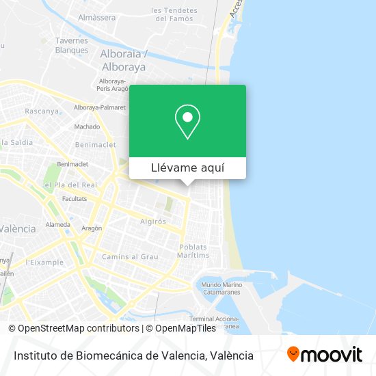 Mapa Instituto de Biomecánica de Valencia