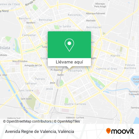 Mapa Avenida Regne de Valencia