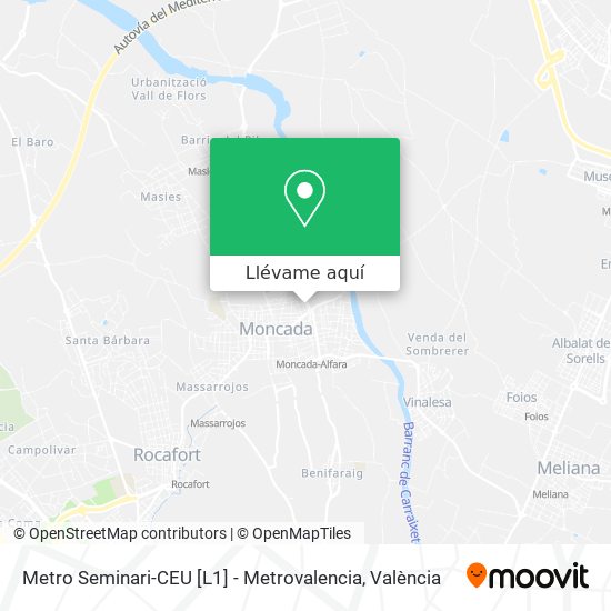 Mapa Metro Seminari-CEU [L1] - Metrovalencia