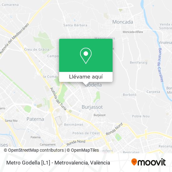 Mapa Metro Godella [L1] - Metrovalencia